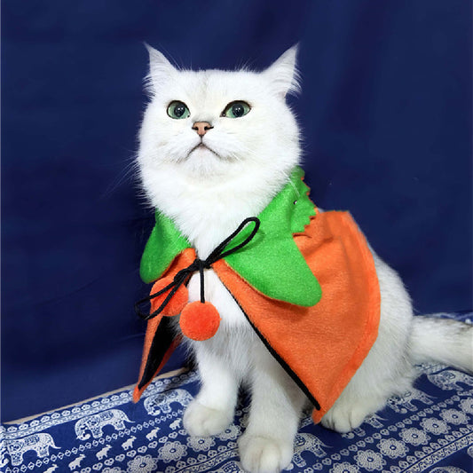 Halloween Pumpkin Double-Sided Cape for Cat s & Dogs