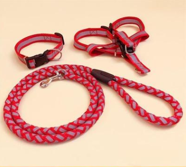 Dog Reflective Leash collar chest set