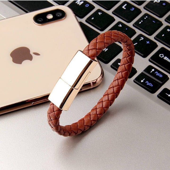 Charging Bracelet- Stylish braided leather