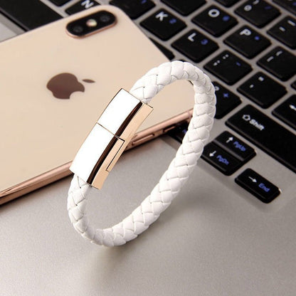 Charging Bracelet- Stylish braided leather