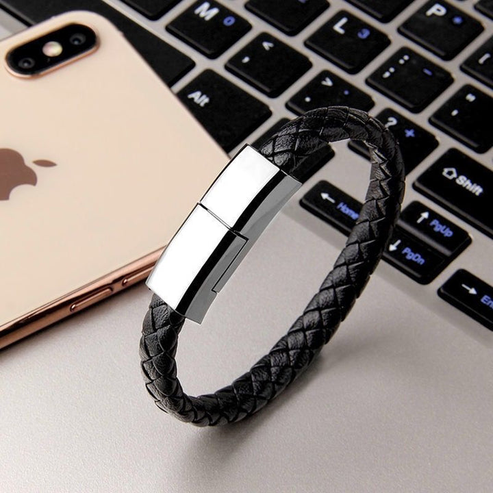 Charging Bracelet- Stylish braided leather