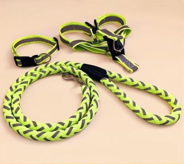 Dog Reflective Leash collar chest set