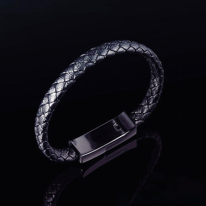 Charging Bracelet- Stylish braided leather